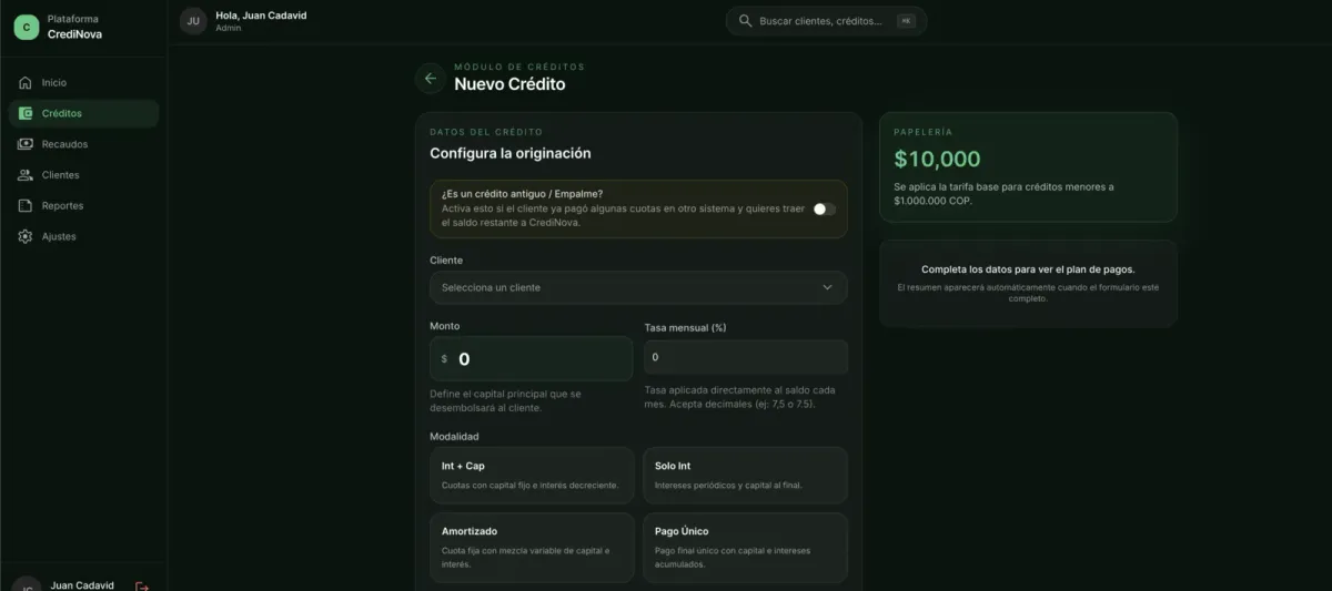 CrediNova portfolio analytics and intelligent collections dashboard