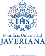 Institutional mark of the Pontificia Universidad Javeriana Cali, which granted the DevOps diploma taken by Juan Carlos Cadavid