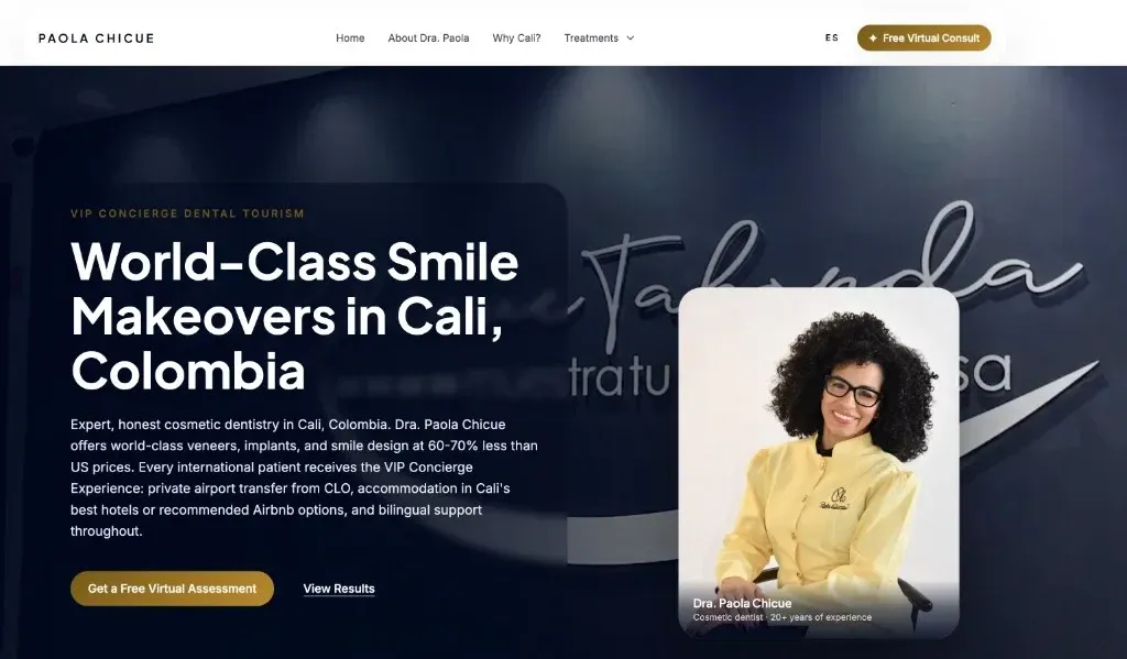 Digital dental-clinic platform for Dra. Paola Chicué